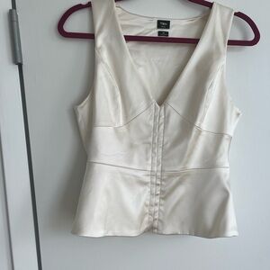 Aritzia Cream Sleeveless Bustier Blouse